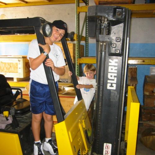 Us on forklift Us on forklift
